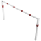 Stationary access barriers | welded | with top bar | hot-dip galvanized and white coatedwith red reflecting stripes | total width: 2500 mm